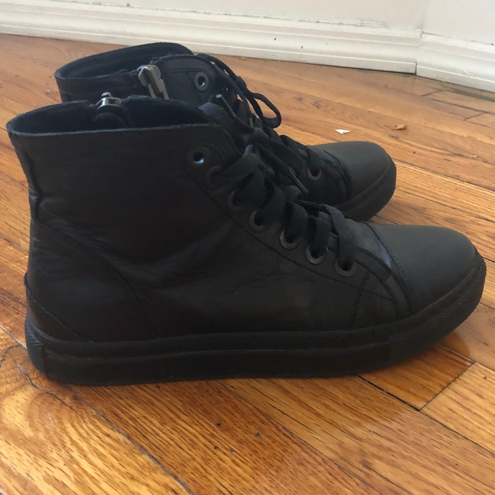 Anine Bing Nico High-Tops (Black Leather)